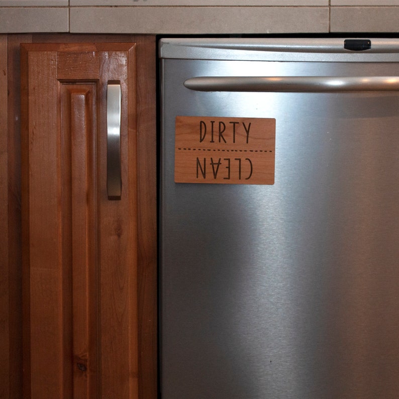 Clean and Dirty Engraved Wood Clean Dirty Dishwasher Etsy