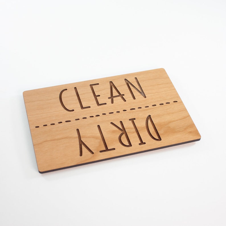 Clean and Dirty Engraved Wood Clean Dirty Dishwasher Etsy