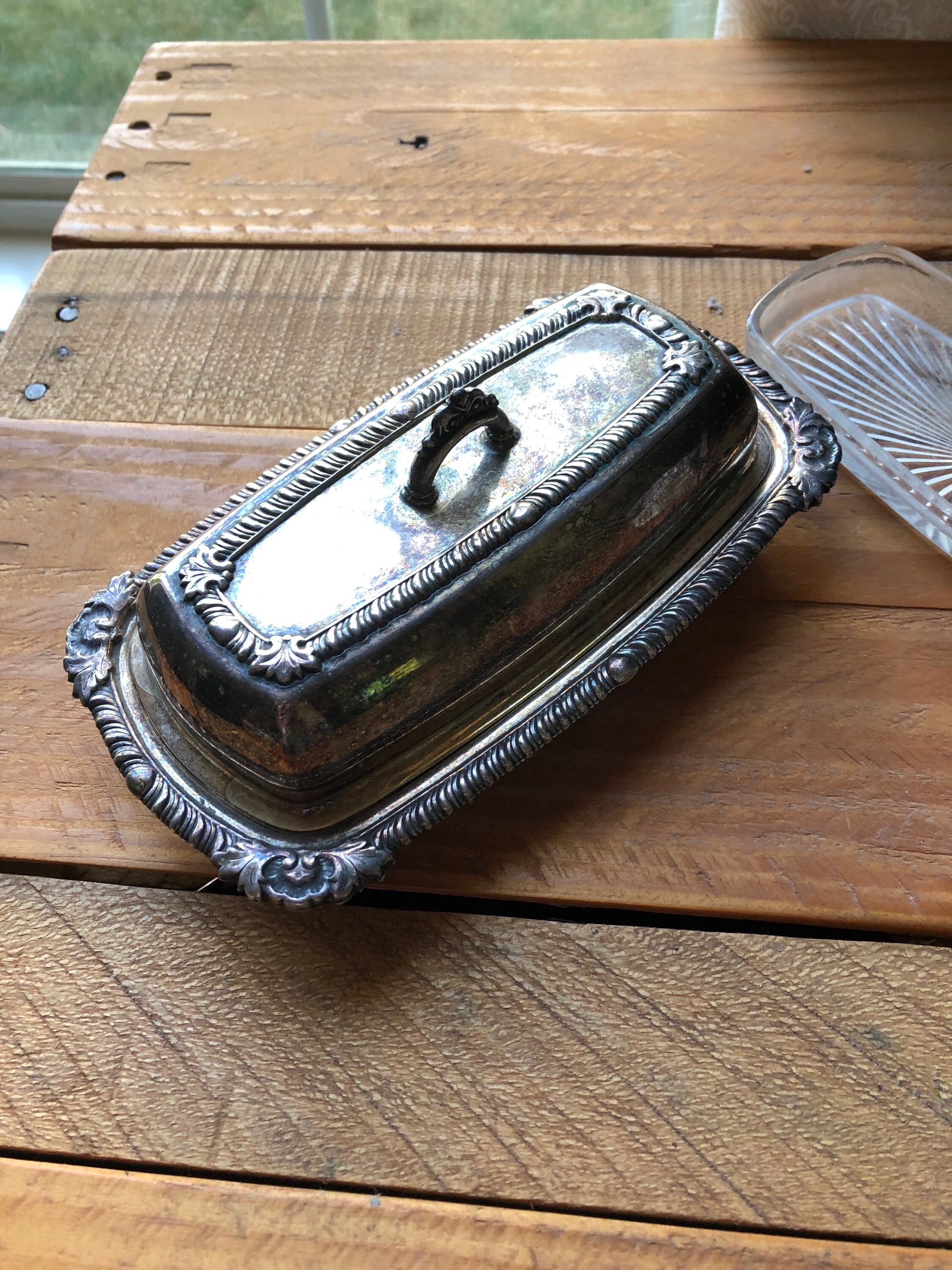 Pilgrim 73 Silverplated 3pc 1 4 Pound Butter Dish Etsy