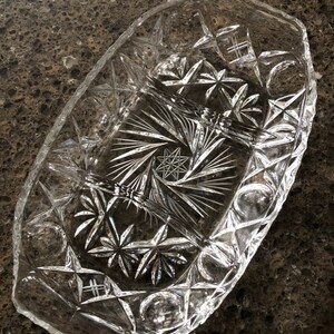 ABP American Brilliant Period Cut Glass Pinwheel Divided Relish Tray Vintage