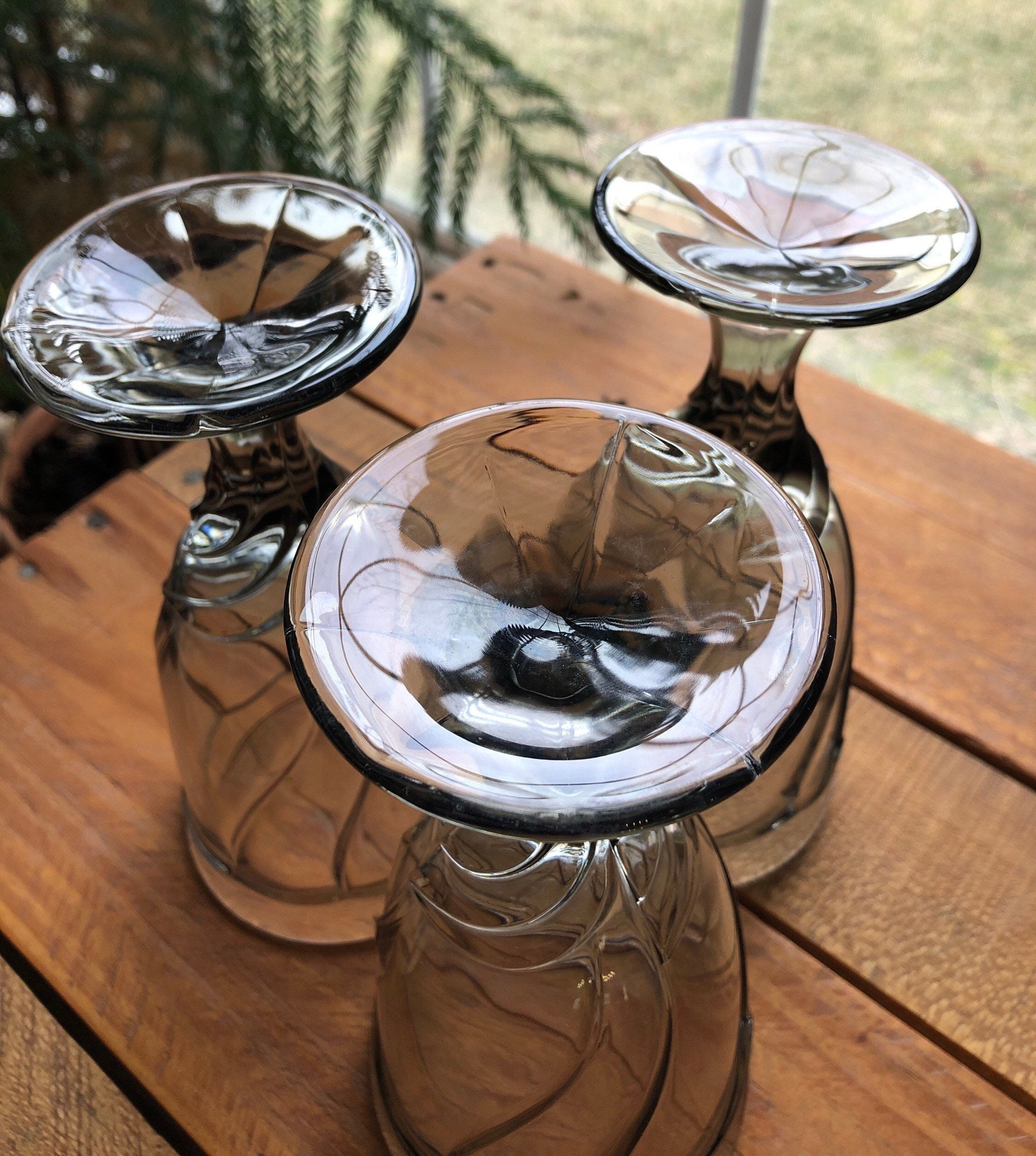 Noritake Smokey Gray Sweet Swirl Stemmed Iced Tea Glasses, Set of 3 Etsy