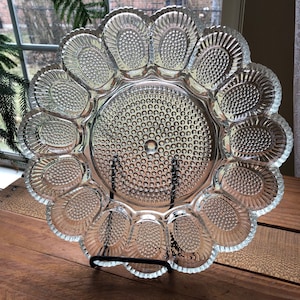 Hobnail Deviled Egg Relish Tray Indiana Glass