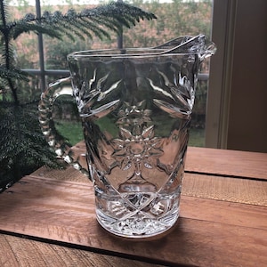 Anchor Hocking Early American Prescut EAPC Pitcher 54 oz Star of David 1960 - 1990’s