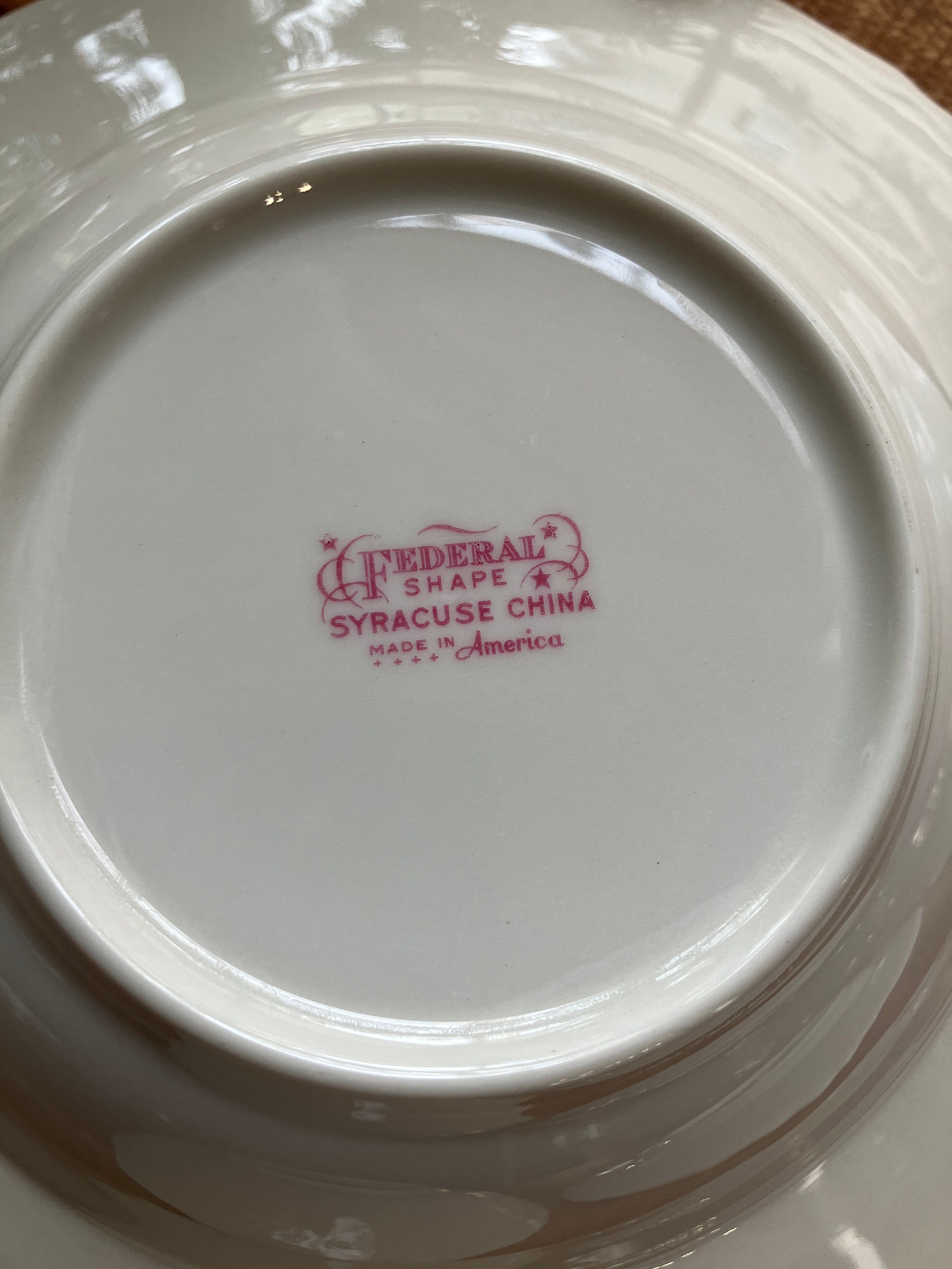 Suzanne Federal Shape Syracuse China Plates and Bowls - Dinner