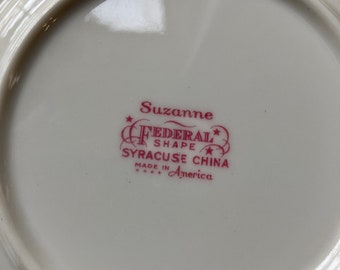 Suzanne Federal Shape Syracuse China Plates and Bowls - Dinner