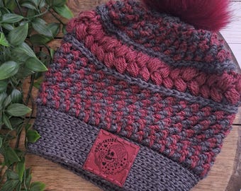 Skeleton Love Patch Knit Beanie - Spooky Punk Skull Toque