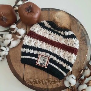 Holiday Tweed White Texture Gingerbread Beanie Knit Toque, Woodland Christmas inspired Beanie, Easy gift ideas for her, Back to School Hat