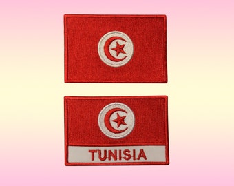 TUNISIA Tunisian Country Flag Embroidered PATCH Badge *NEW*