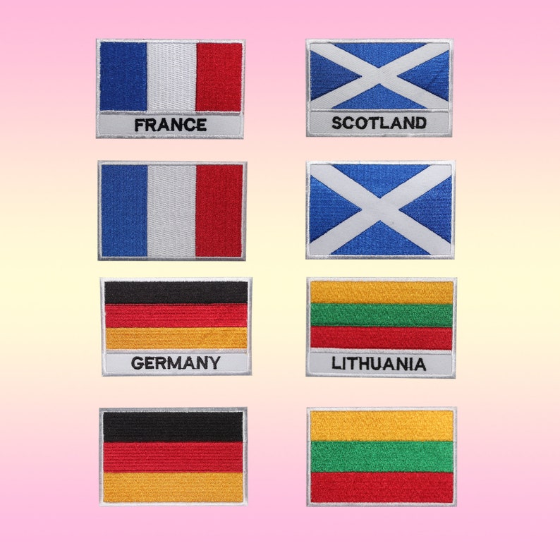 LITHUANIA FLAG 2 1//2/" IRON ON EMBROIDERED PATCH FLAG OF LITHUANIA