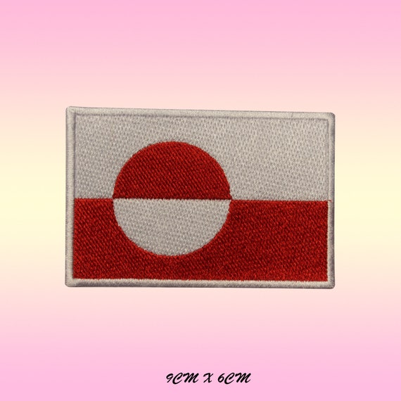 GREENLAND National Flag With Name Embroidered Iron On Sew On Patch Badge