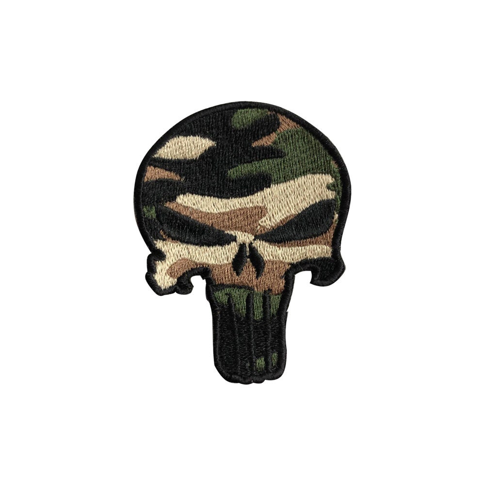 UK Spartan Helmet Punisher Skull Patch (Embroidered Hook) – MILTACUSA