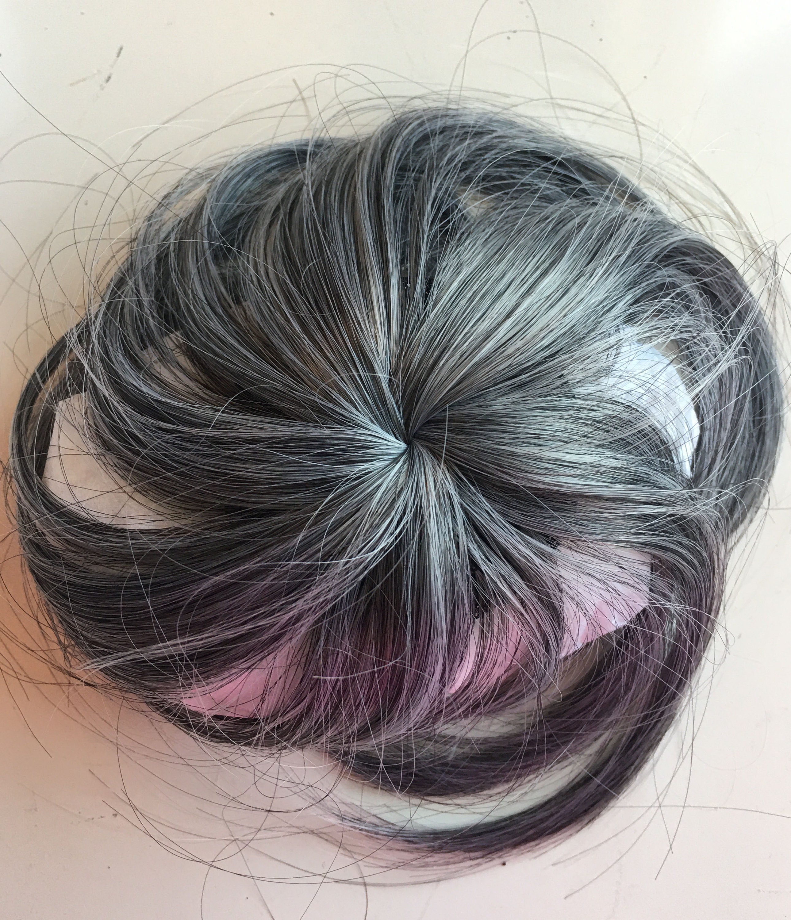 Wig Topper Dark Gray Human Hair Cover Bald Spot Thin Hair Etsy