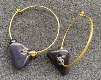 Purple Slag Earrings