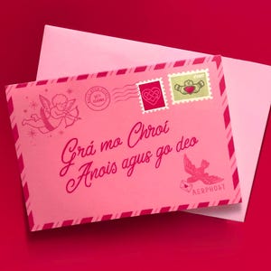 Grá mo Chroí Valentine’s Day Card – Irish Love Letter Design, A6 Tent Fold