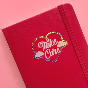 Take Care glitter stickers