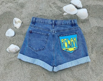 Painted Jean Pockets Etsy