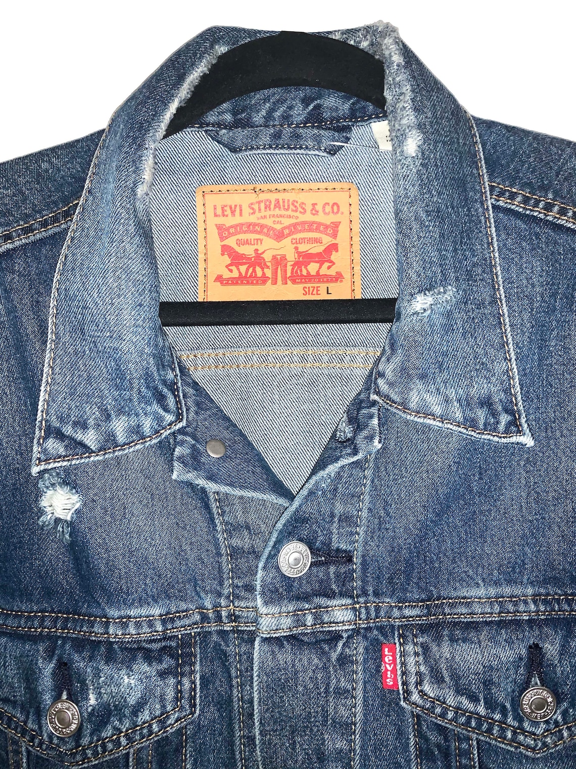 chaqueta de mezclilla pintada