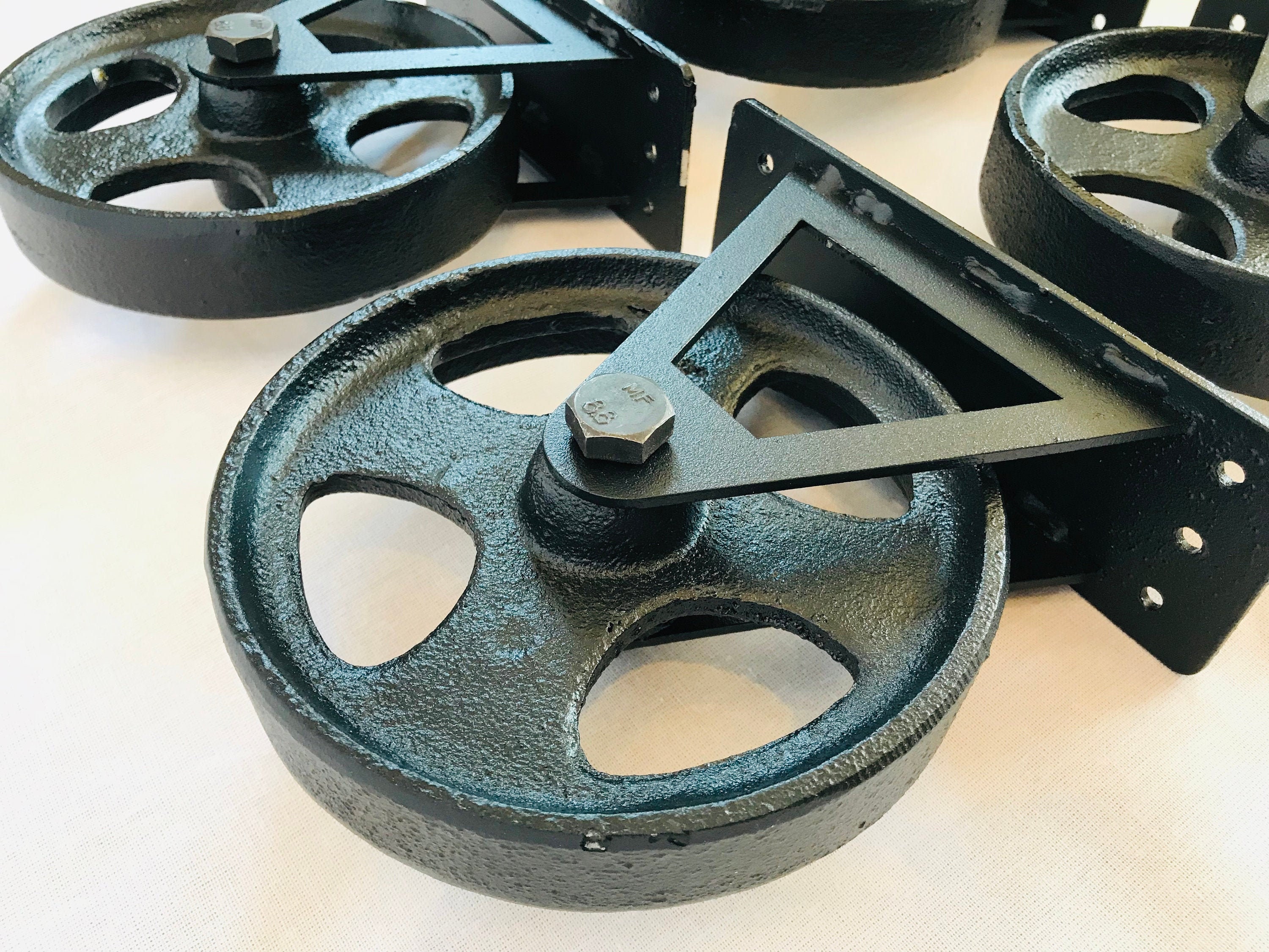 5.5 inches Rustic Coffee Table Casters vintage coffee table Etsy