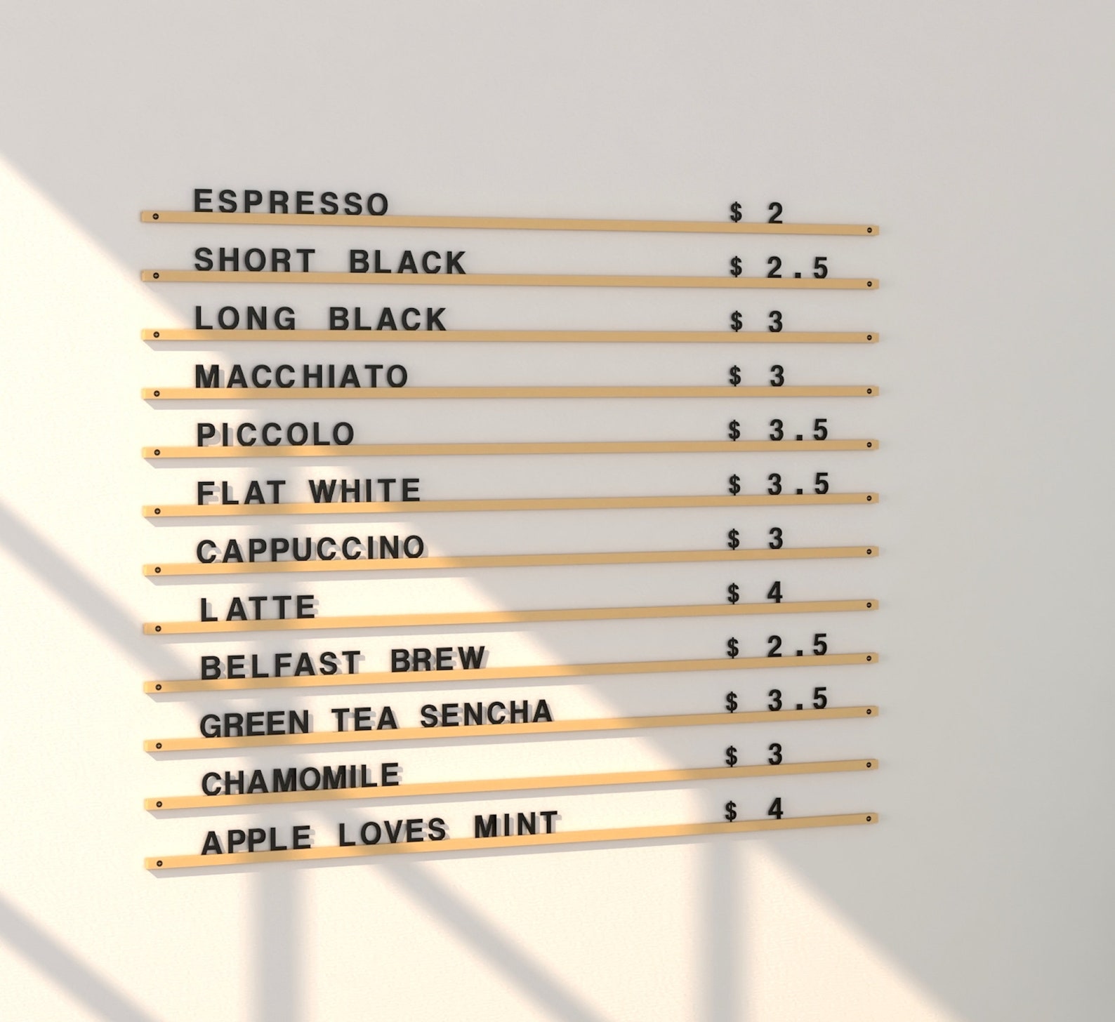 Wall Mounted Menu Board Cafe Menu Display Changeable Menu Etsy