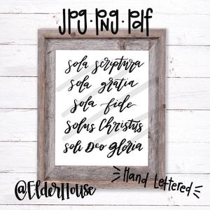 5 Solas of the Reformation Distress Style digital print