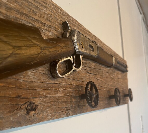 Coat Rack Rifle Coat Rack Gun Coat Rack Wood Coat Rack Gun Etsy