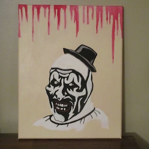 A terrifying Clown  acrylic painting