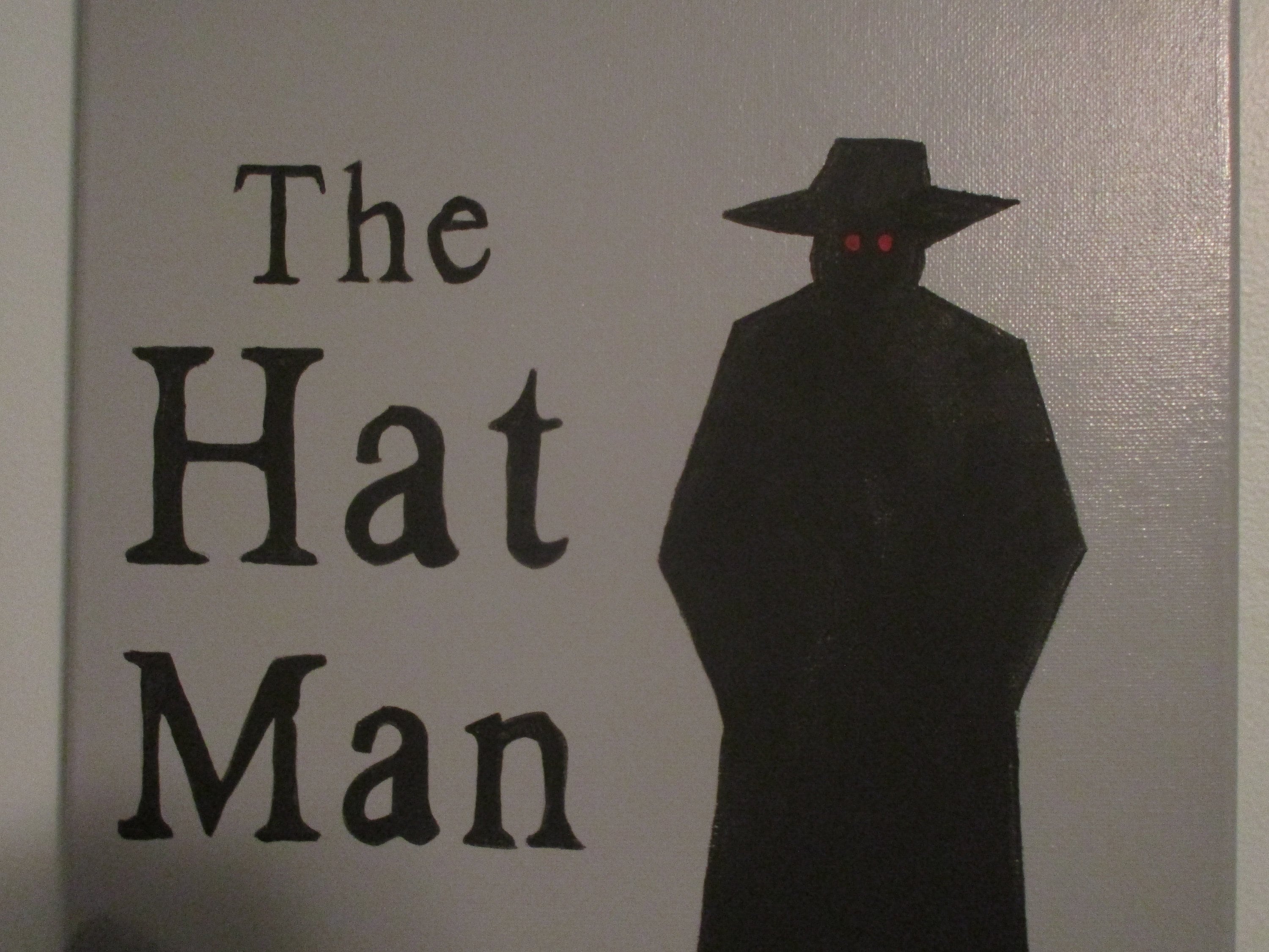 The Hat Man Paranormal Acrylic Painting 