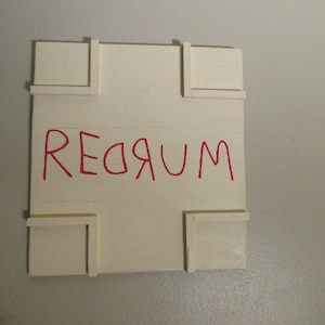 REDRUM sign inspired by the movie the Shining