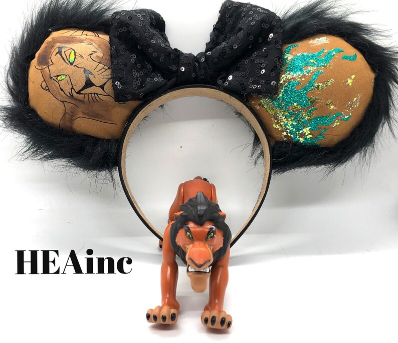 Scar ears lion king ears villain ears Mickey ears minnie | Etsy