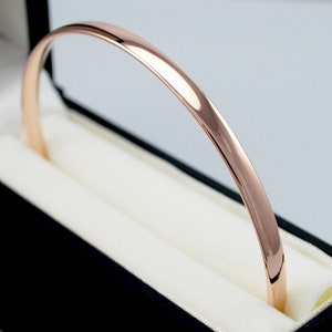 Solid 9ct Rose Gold Bangle - 12.2 grams