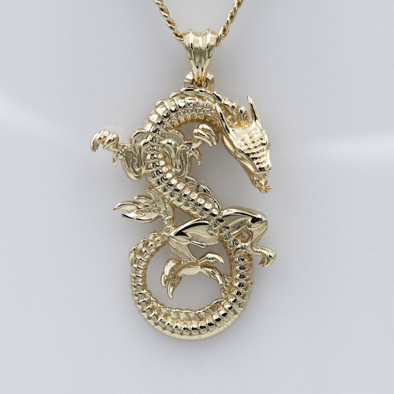 24k Gold Dragon Pendants Etsy