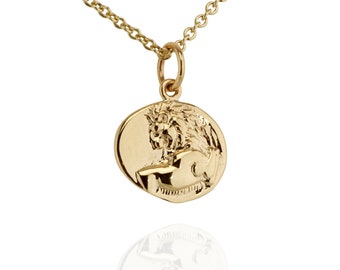 Solid 9ct Ancient Coin 'Cheronesos' Charm Pendant