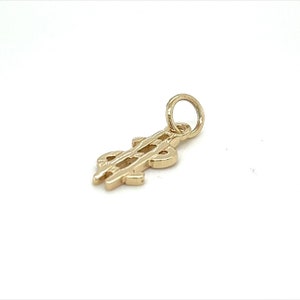 Solid 9ct Gold Dollar Charm Pendant