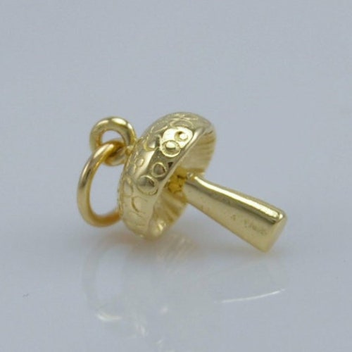 Genuine SOLID 9K 9ct YELLOW GOLD 3D Toadstool Mushroom Etsy