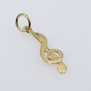 Solid 9ct Gold Treble Clef Charm Pendant
