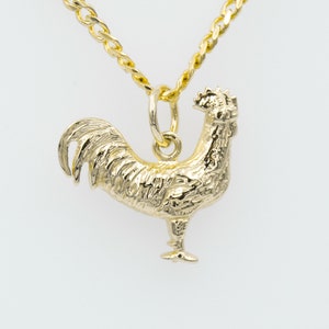 Solid 9ct Gold Rooster Charm Pendant