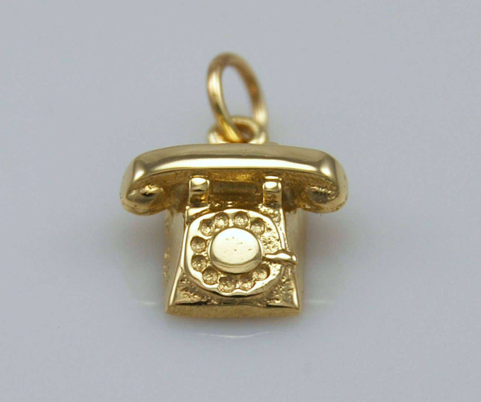 Solid 9ct Gold Telephone Charm Pendant Etsy