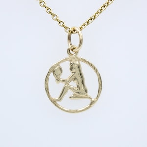 Solid 9ct Gold Aquarius Charm Pendant