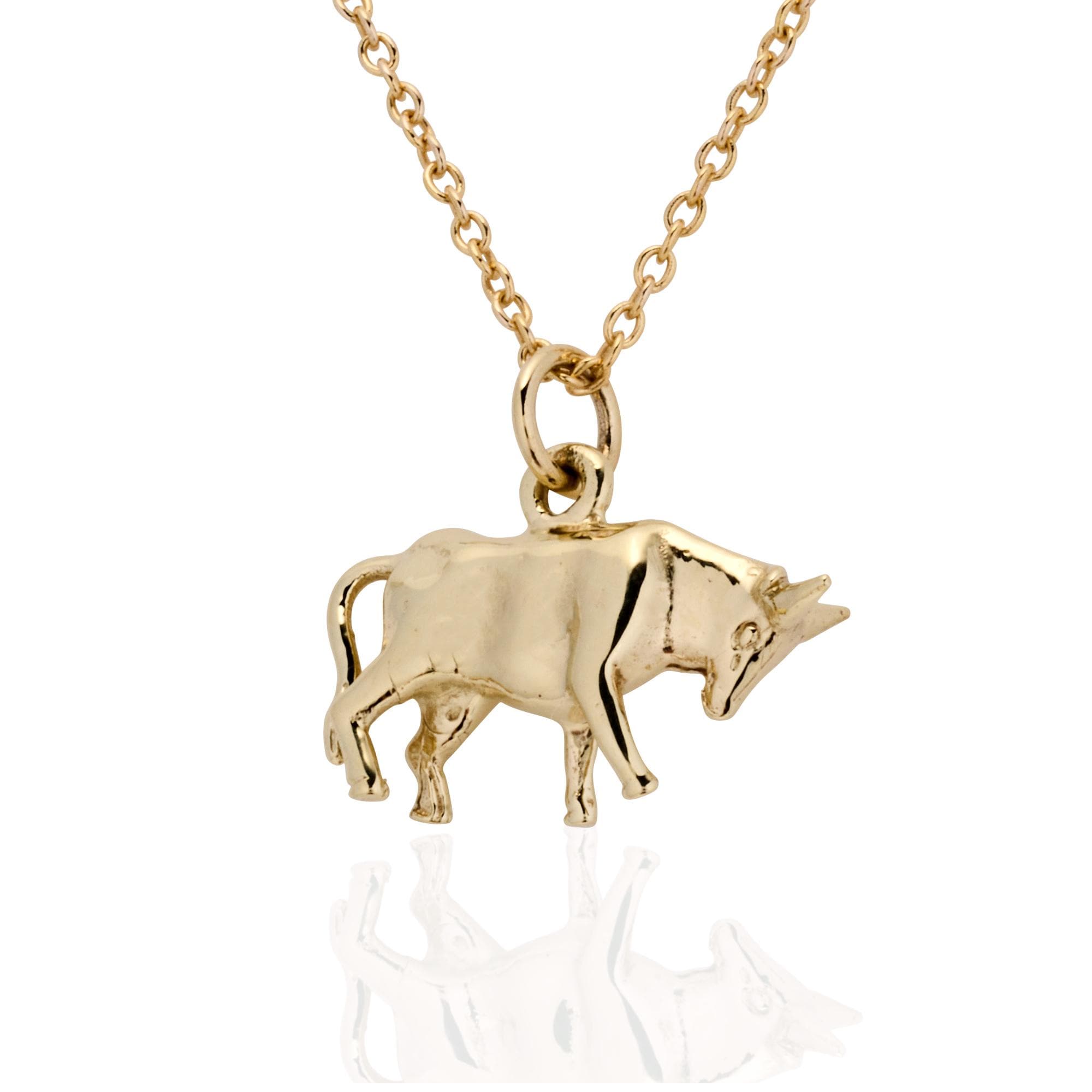 Solid 9ct Gold Ox Charm Pendant