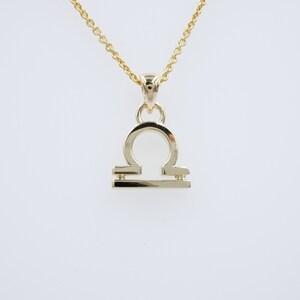 Solid 9ct Gold Zodiac Sign Libra Charm Pendant