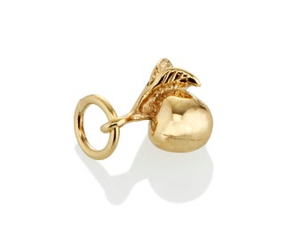 Solid 9ct Gold Apple Charm Pendant
