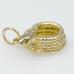 Solid 9ct Gold Snake Charm Pendant