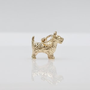 Solid 9ct Scottish Terrier Charm Pendant