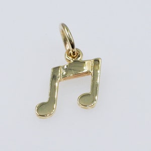 Solid 9ct Gold Music Note Charm Pendant