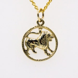 Solid 9ct Gold Leo Charm Pendant