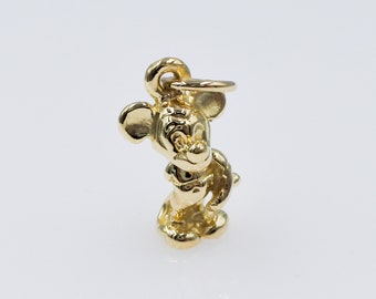 Solid 9ct Gold Mickey Mouse Charm Pendant