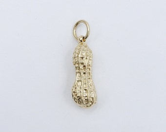 Solid 9ct Gold Peanut Charm Pendant