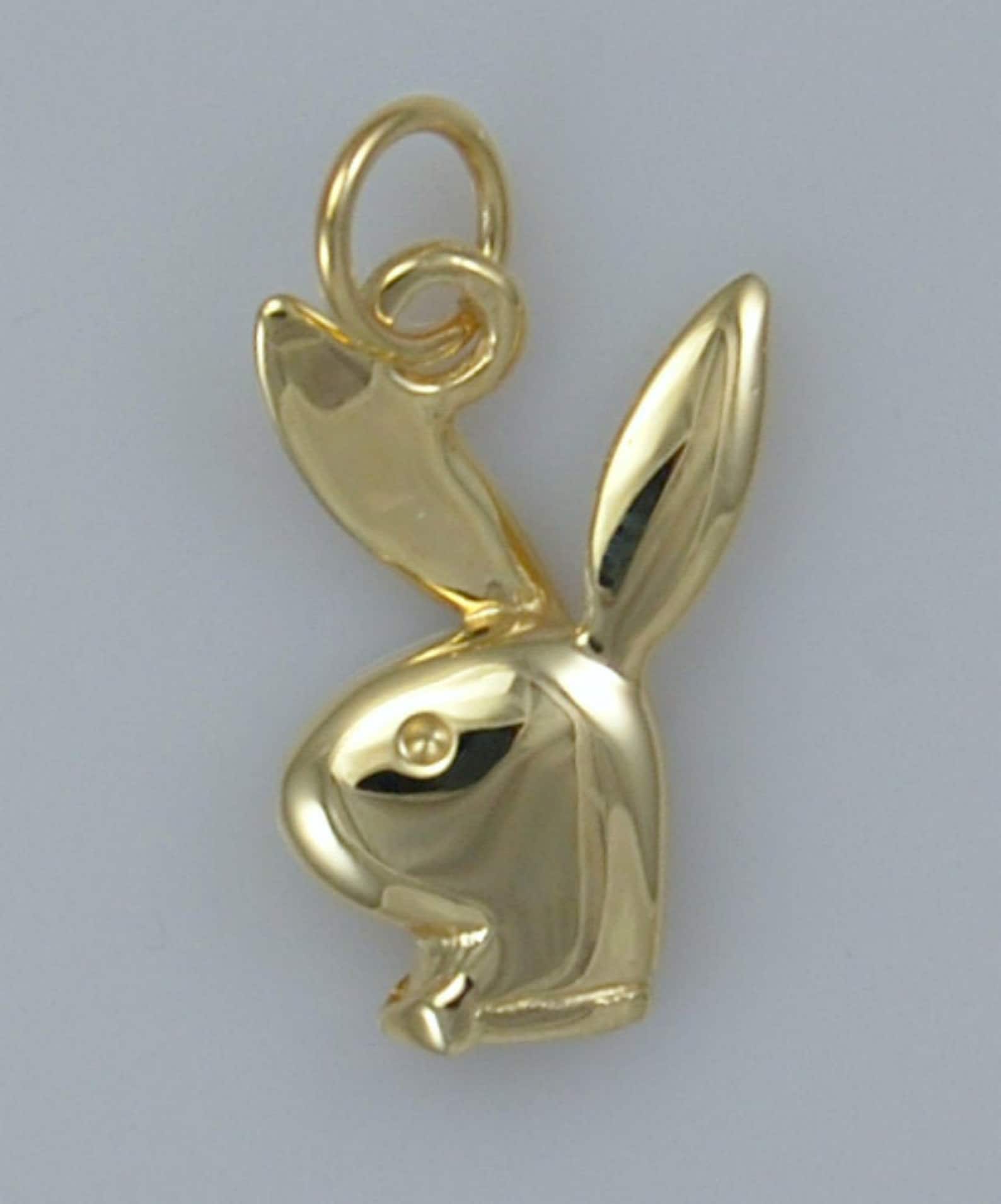 Solid 9ct Gold Playboy Bunny Charm Pendant Etsy