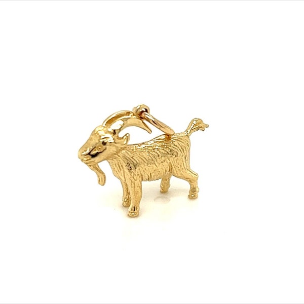 Solid 9ct Gold Goat Charm Pendant