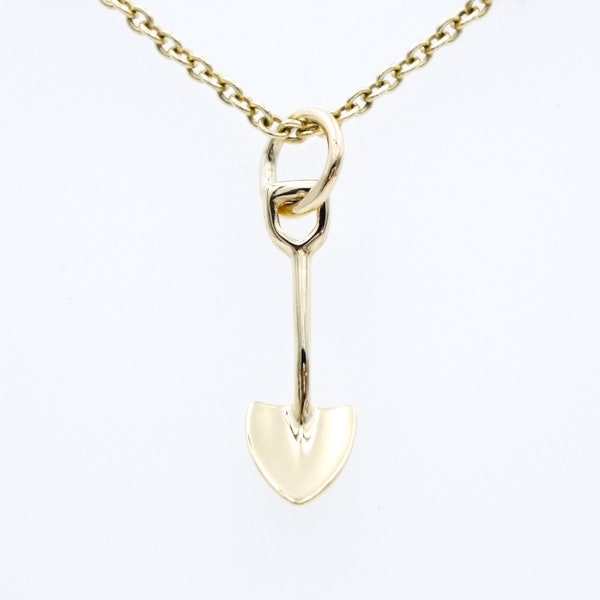 Solid 9ct Gold Shovel Charm Pendant